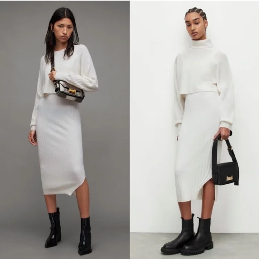 All Saints Margot Ribbed Sweater Dress